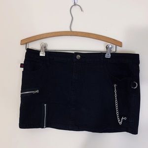 Royal Bones Zipper and Chain Mini Skirt Size XL